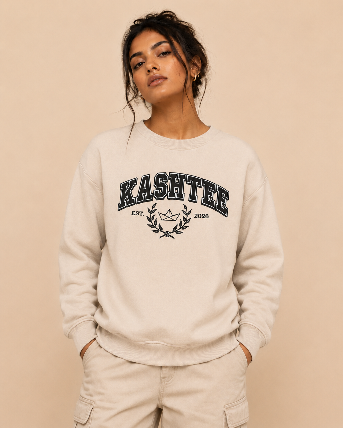 Kashtee Heritage Crewneck — Cream